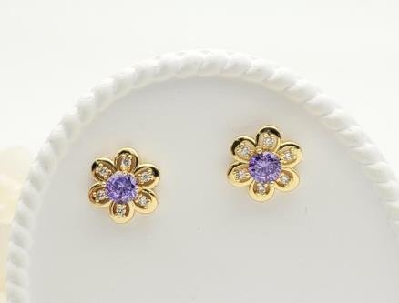 Arete Huggie Baño de Oro 18K