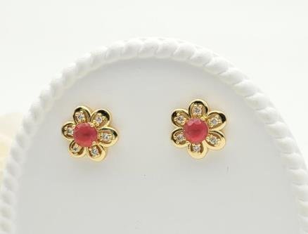 Arete Huggie Baño de Oro 18K