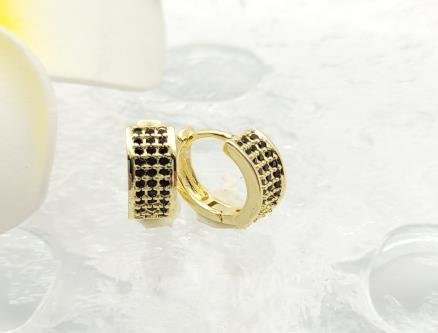 Arete Huggie Baño de Oro 18K