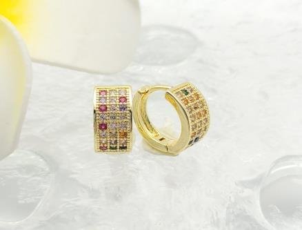 Arete Huggie Baño de Oro 18K