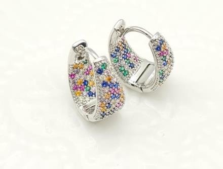 Arete Huggie Baño de Rodio