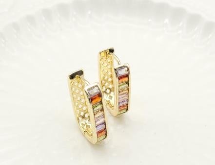 Arete Huggie Baño de Rodio