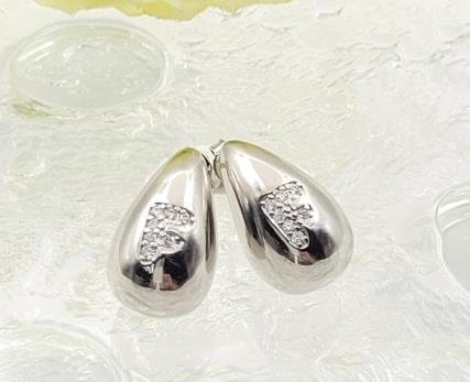 Arete Huggie Baño de Rodio