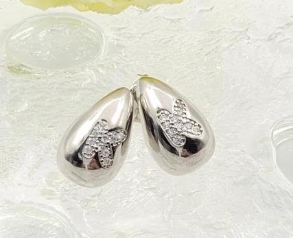 Arete Huggie Baño de Rodio