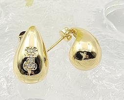 Arete Huggie Baño de Oro 18K