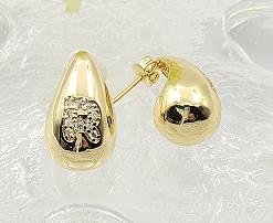 Arete Huggie Baño de Oro 18K