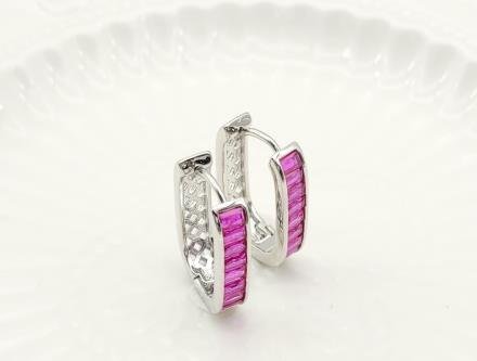 Arete Huggie Baño de Rodio