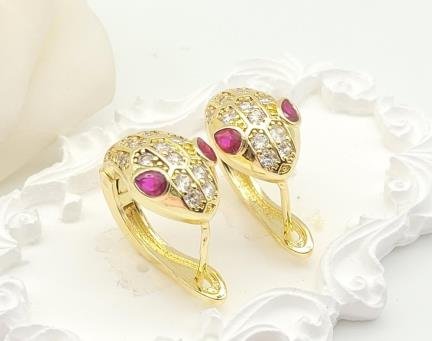 Arete Huggie Baño de Oro 18K