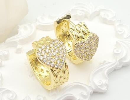 Arete Huggie Baño de Oro 18K