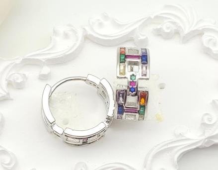 Arete Huggie Baño de Rodio