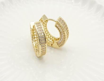 Arete Huggie Baño de Rodio