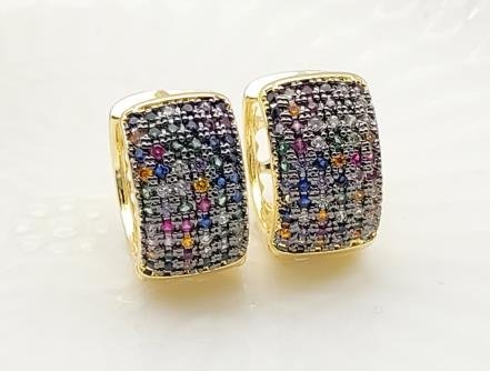 Arete Huggie Baño de Oro 18K