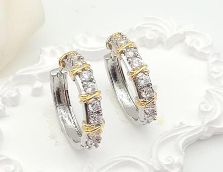 Arete Huggie Baño de Rodio