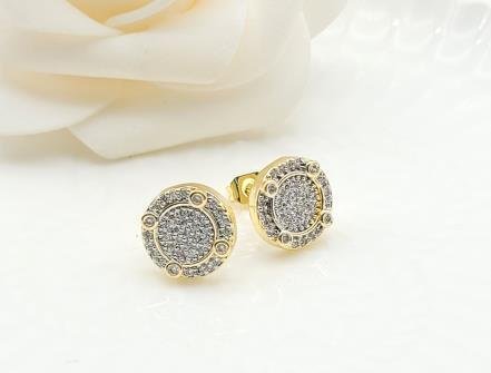 Arete Huggie Bicolor Oro y Rodio