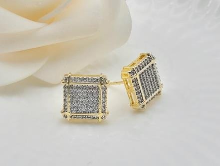 Arete Huggie Bicolor Oro y Rodio