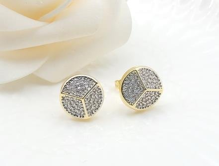 Arete Huggie Bicolor Oro y Rodio