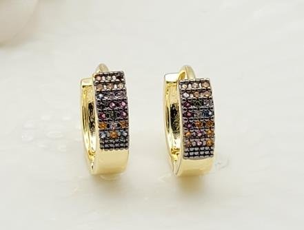 Arete Huggie Baño de Oro 18K