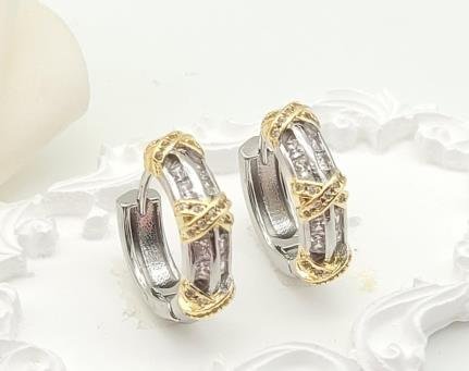 Arete Huggie Baño de Rodio
