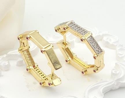 Arete Huggie Baño de Rodio