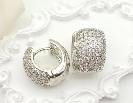 Arete Huggie Baño de Rodio