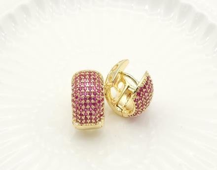 Arete Huggie Baño de Rodio