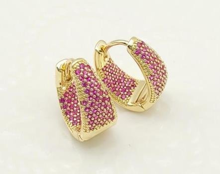 Arete Huggie Baño de Rodio