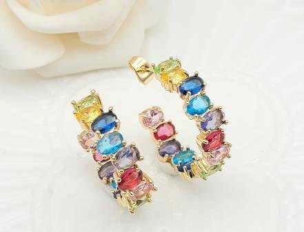 Arete Huggie Baño de Oro 18K