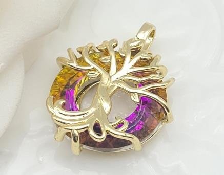 Dije Redondo Cristal Árbol de la Vida
