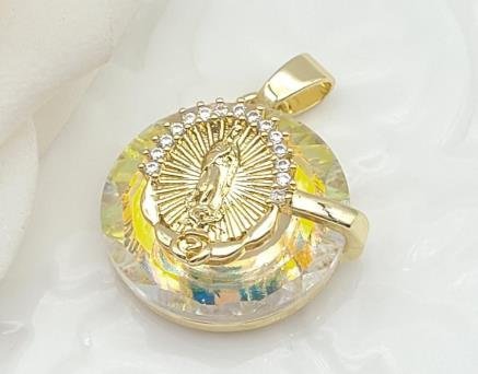 Dije Redondo Cristal con Medallón