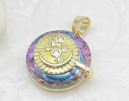 Dije Redondo Cristal con Rueda Solar