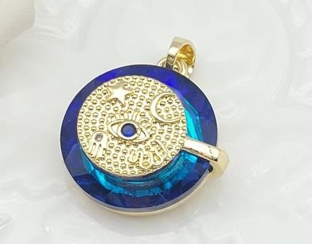 Dije Redondo Cristal con Rueda Solar
