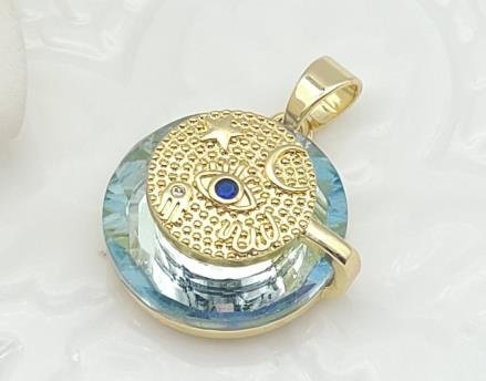 Dije Redondo Cristal con Rueda Solar