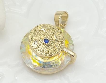 Dije Redondo Cristal con Rueda Solar