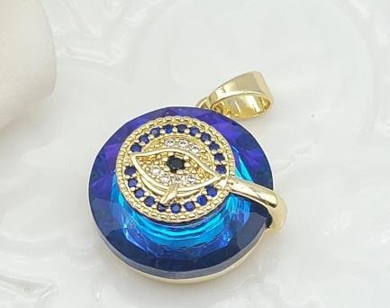 Dije Redondo Cristal con Rueda Solar