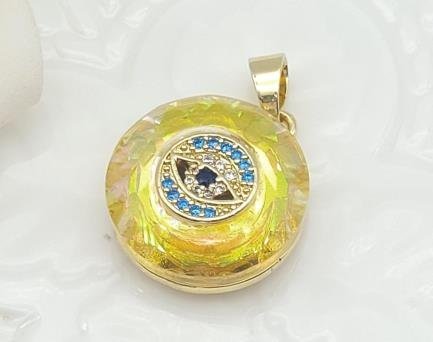Dije Redondo Cristal con Rueda Solar