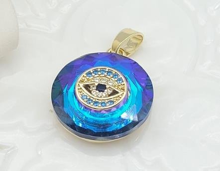 Dije Redondo Cristal con Rueda Solar