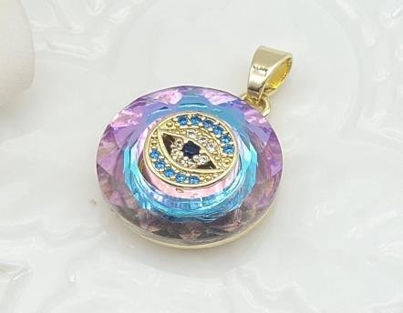 Dije Redondo Cristal con Rueda Solar