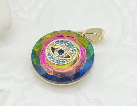 Dije Redondo Cristal con Rueda Solar