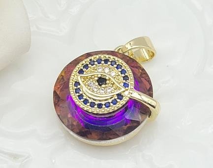 Dije Redondo Cristal con Rueda Solar