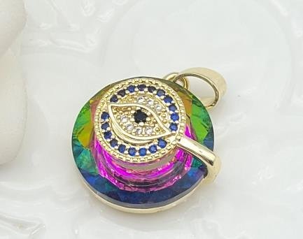 Dije Redondo Cristal con Rueda Solar