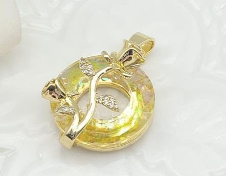 Dije Redondo Cristal con Rama