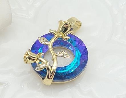 Dije Redondo Cristal con Rama