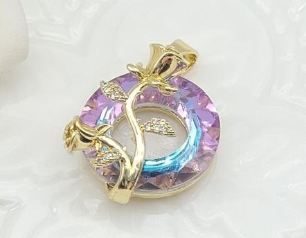 Dije Redondo Cristal con Rama