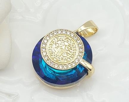 Dije Redondo Cristal con Moneda