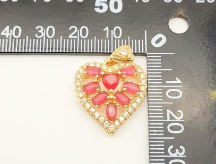 Dije Corazón con Piedras Diseño 3