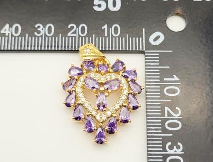 Dije Corazón con Piedras Diseño 12