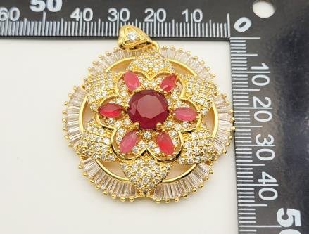 Dije Flor Redonda Bagete Diseño 1