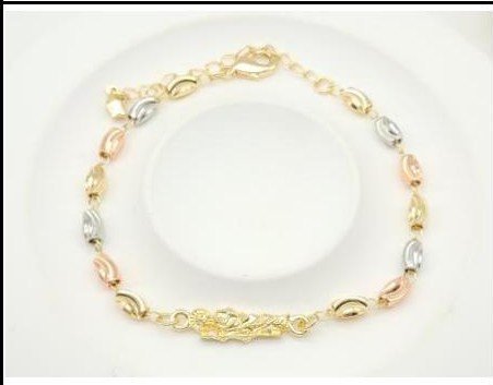 Pulsera Latón Oro 18K - Medida:17+6 CM PBR1006605