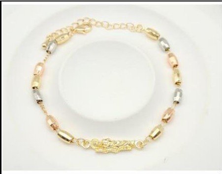 Pulsera Latón Oro 18K - Medida:17+6 CM PBR1006606