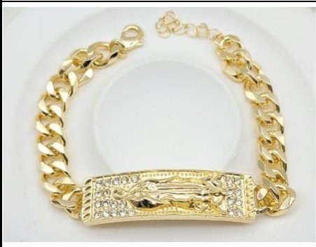 Pulsera Latón Oro 18K - Medida:17+4cm PBR1006746